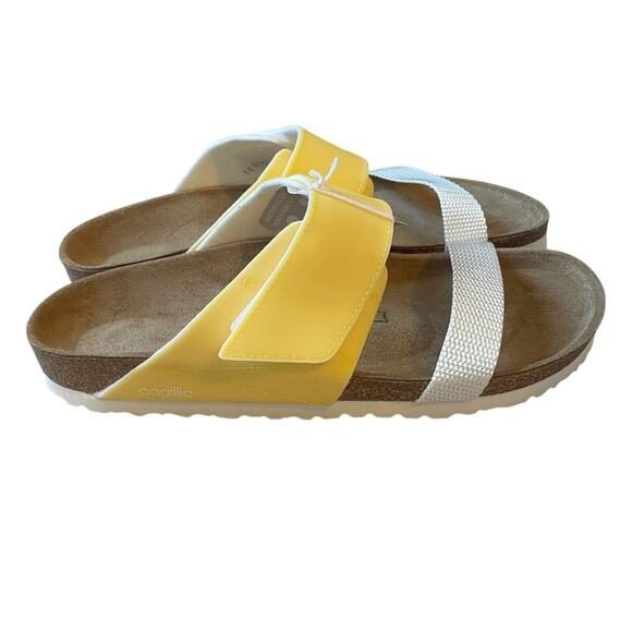 Birkenstock Papillio Clara Yellow White Sandals Size 43 Size‎ 12 - Picture 1 of 11